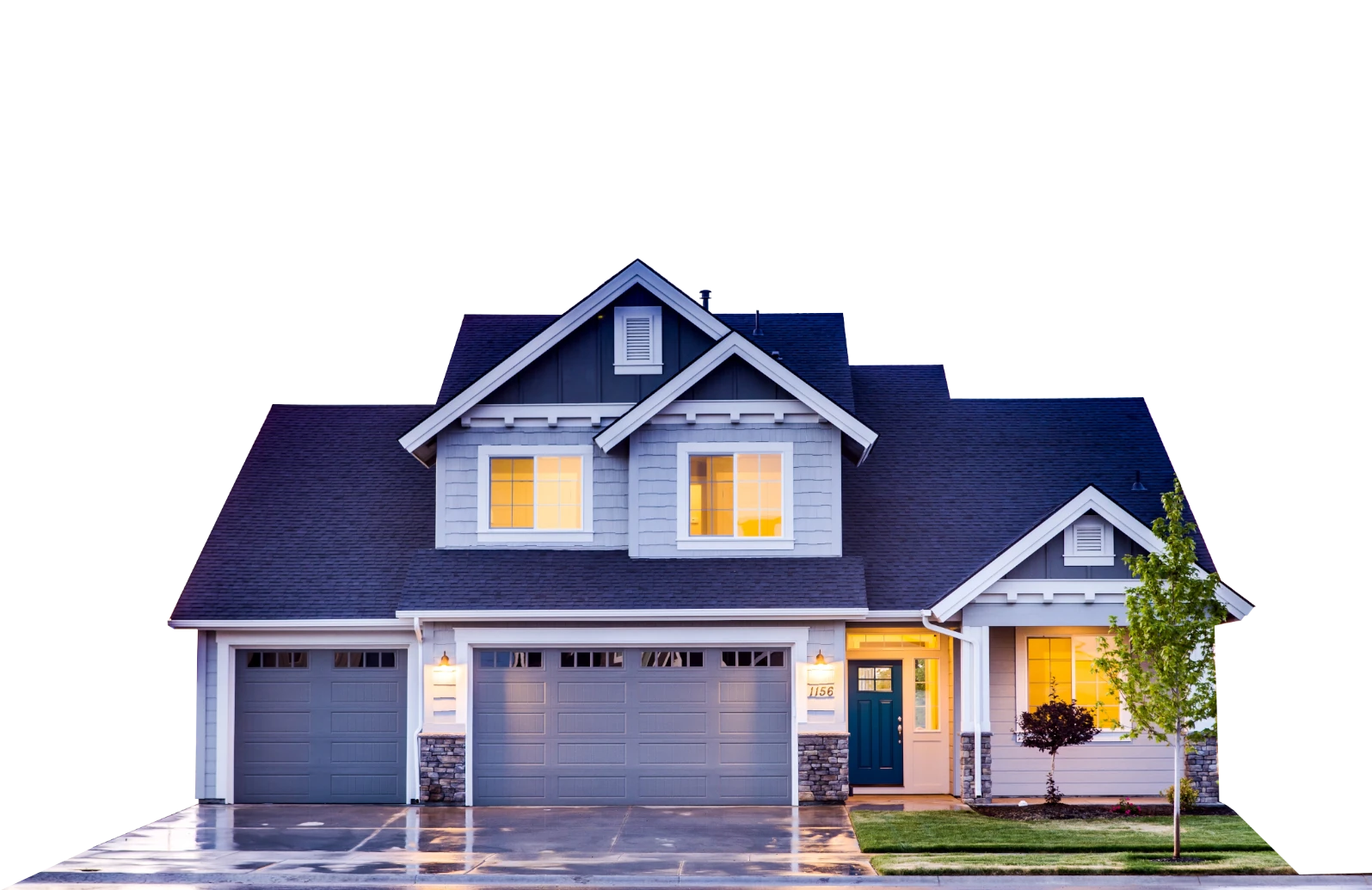 beautiful blue house